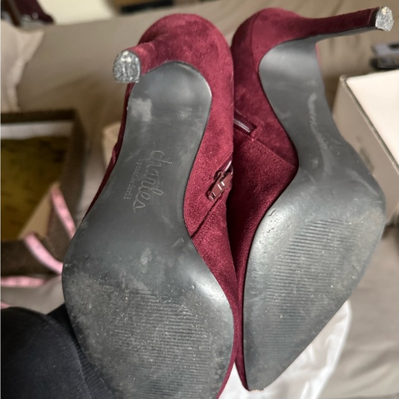 Charles by Charles David Burgundy Tall Heeled Boots - Picture 10 of 10